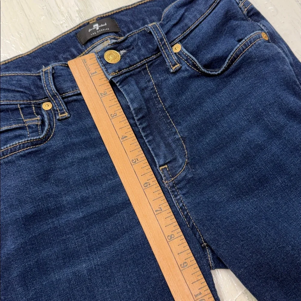 7 For All Mankind Tailorless Slim Illusion Dojo in Indigo Wide Leg Jeans Sz 25 - Picture 6 of 16